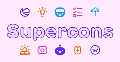 Banner with colorful friendly icons